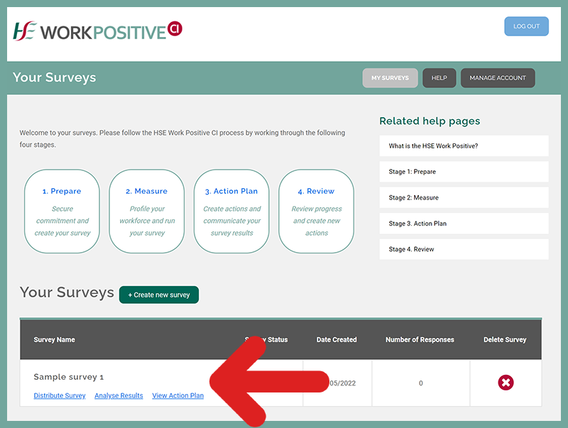 Create a new survey result