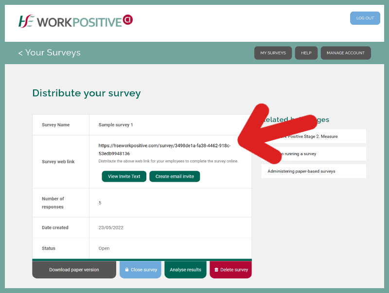 Survey weblink