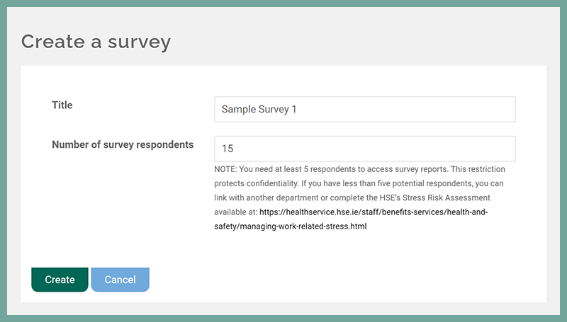 Create a new survey screen